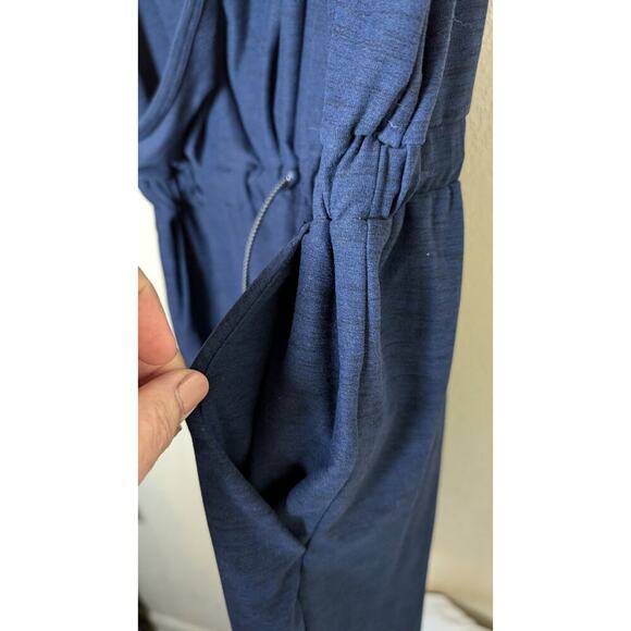 Old Navy Breathe On Women XL One Piece Romper Shorts Criss Cross Navy Blue - Picture 5 of 9